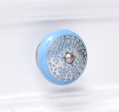 Turquoise Strewn Flat Knob